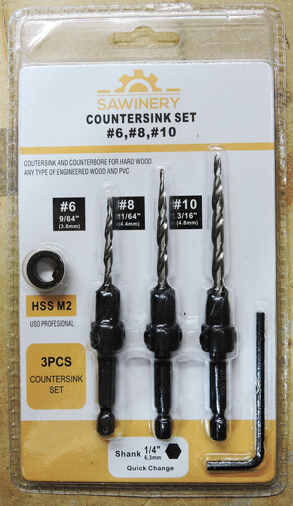 Countersink Drill Bit Set