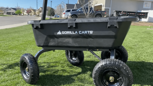 Gorilla Carts Heavy Duty Poly Yard Dump Cart Garden Wagon, Utility Wagon  With Easy To Assemble Steel Frame, 1500 Pound Capacity, And 15 Inch Tires :  Target